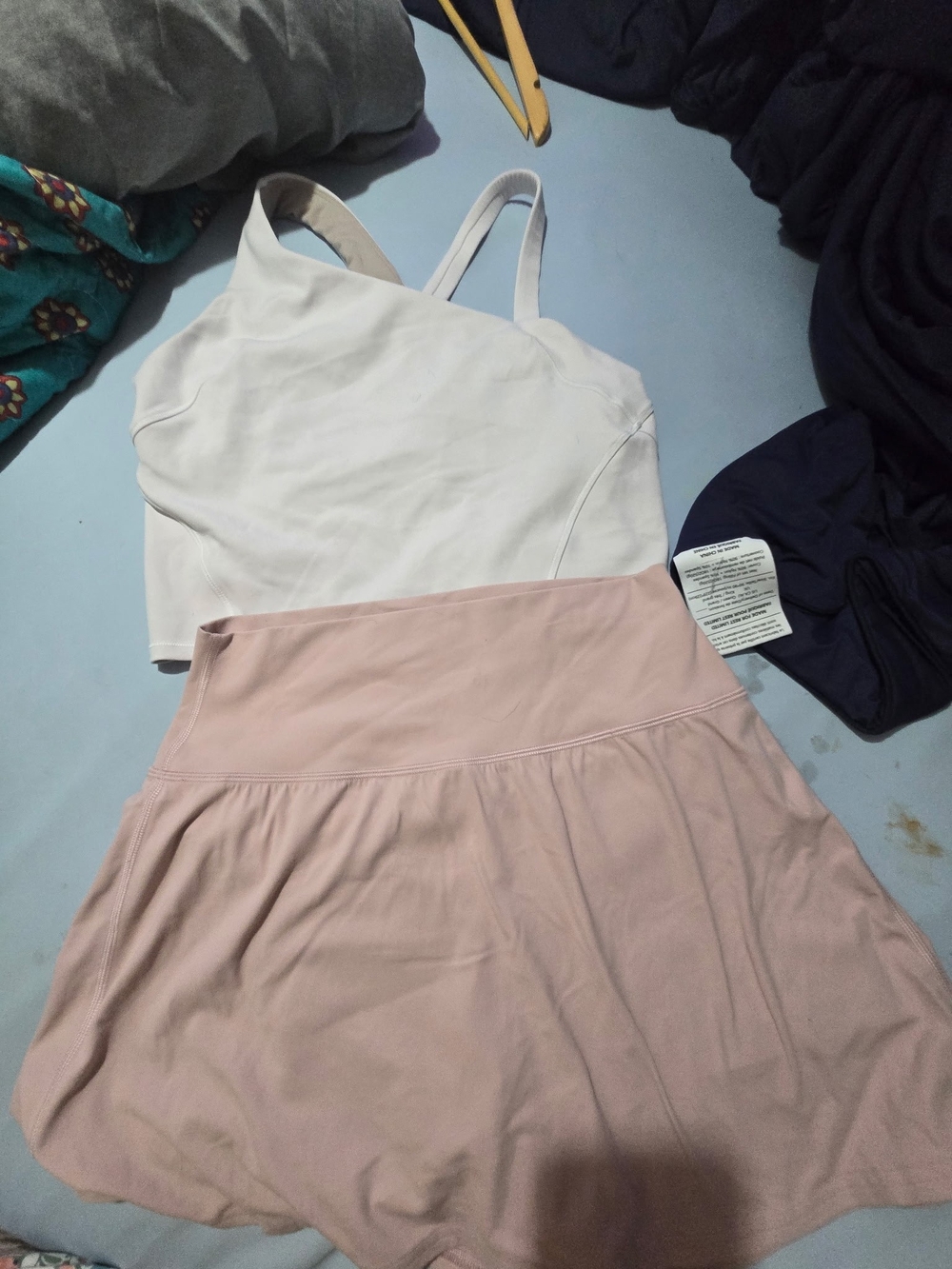 lululemon athletica Pale Pink Activewear Bottoms And Shirt  Top Set